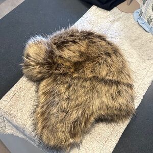 Free People Faux Fur Hat in Brown
